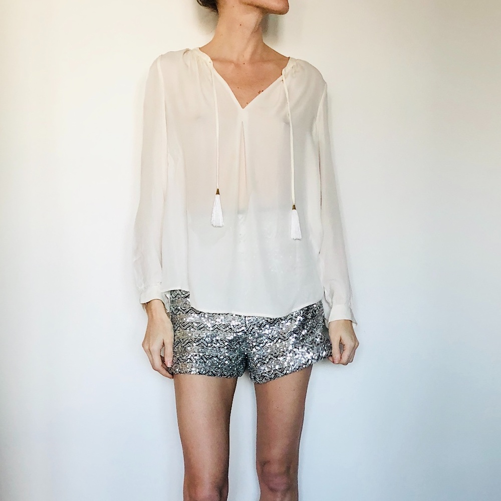Joie Cream 100% Silk Blouse Sz. XS